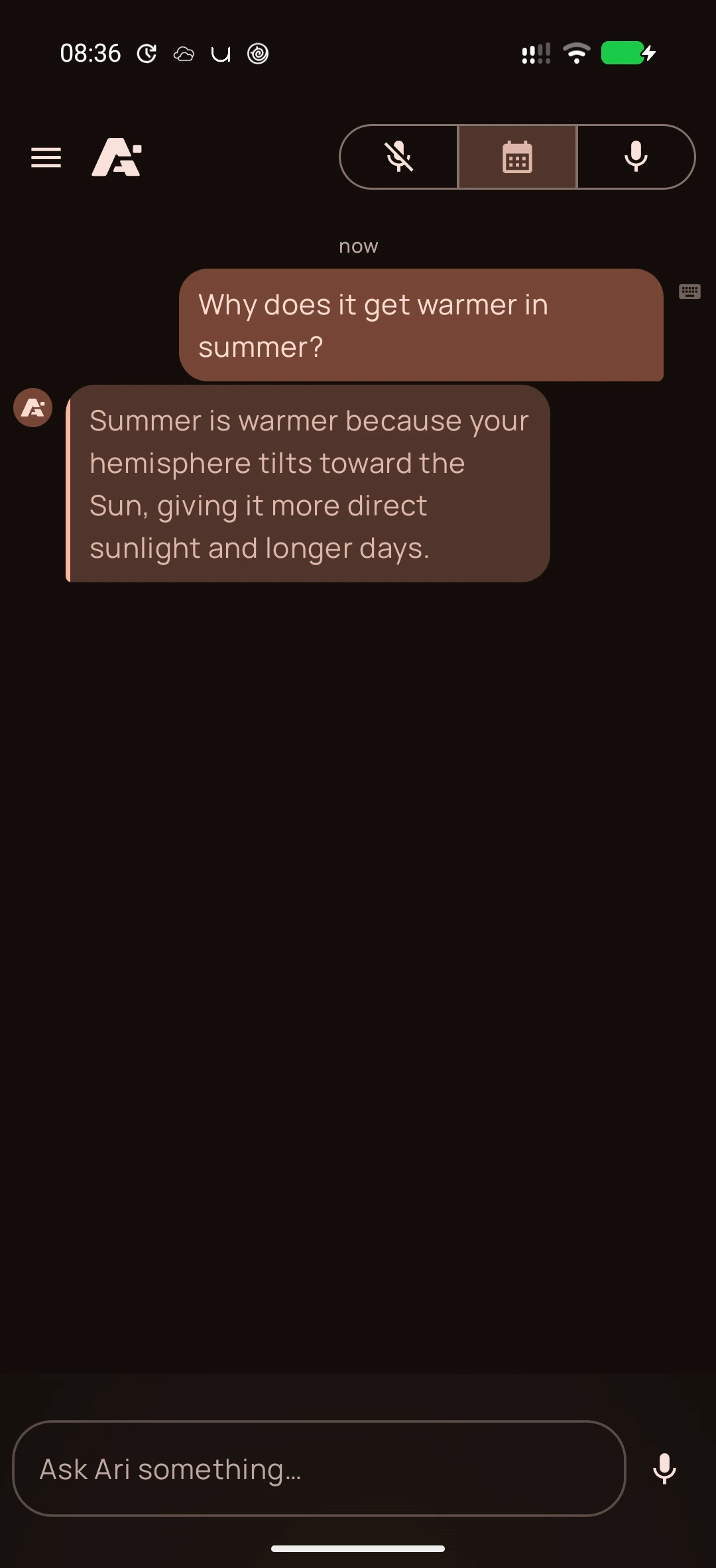 Chatgpt on Android, screenshot 1