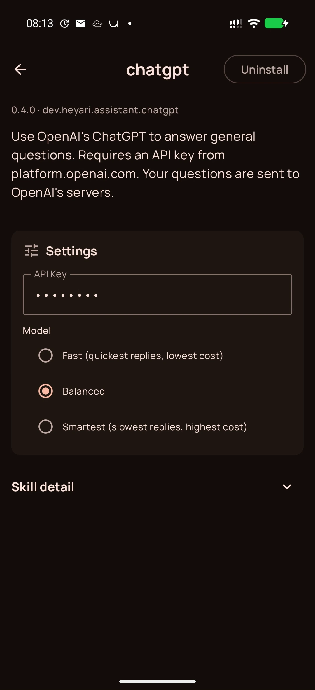 Chatgpt on Android, screenshot 3