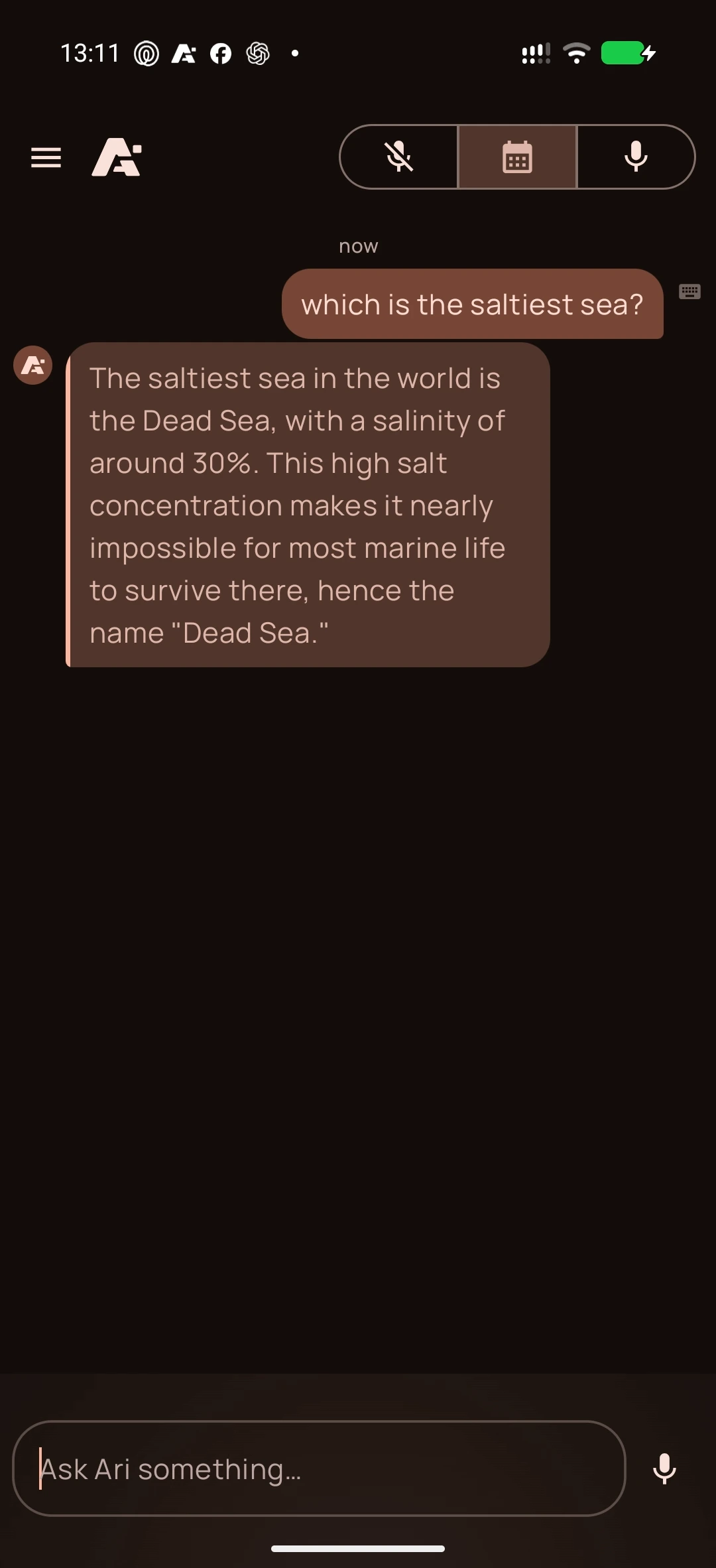 Claude on Android, screenshot 1