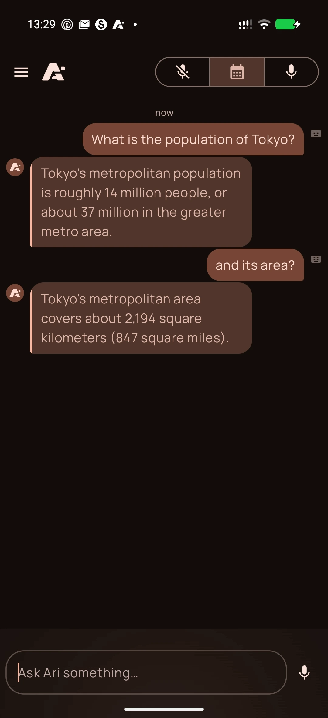 Claude on Android, screenshot 2