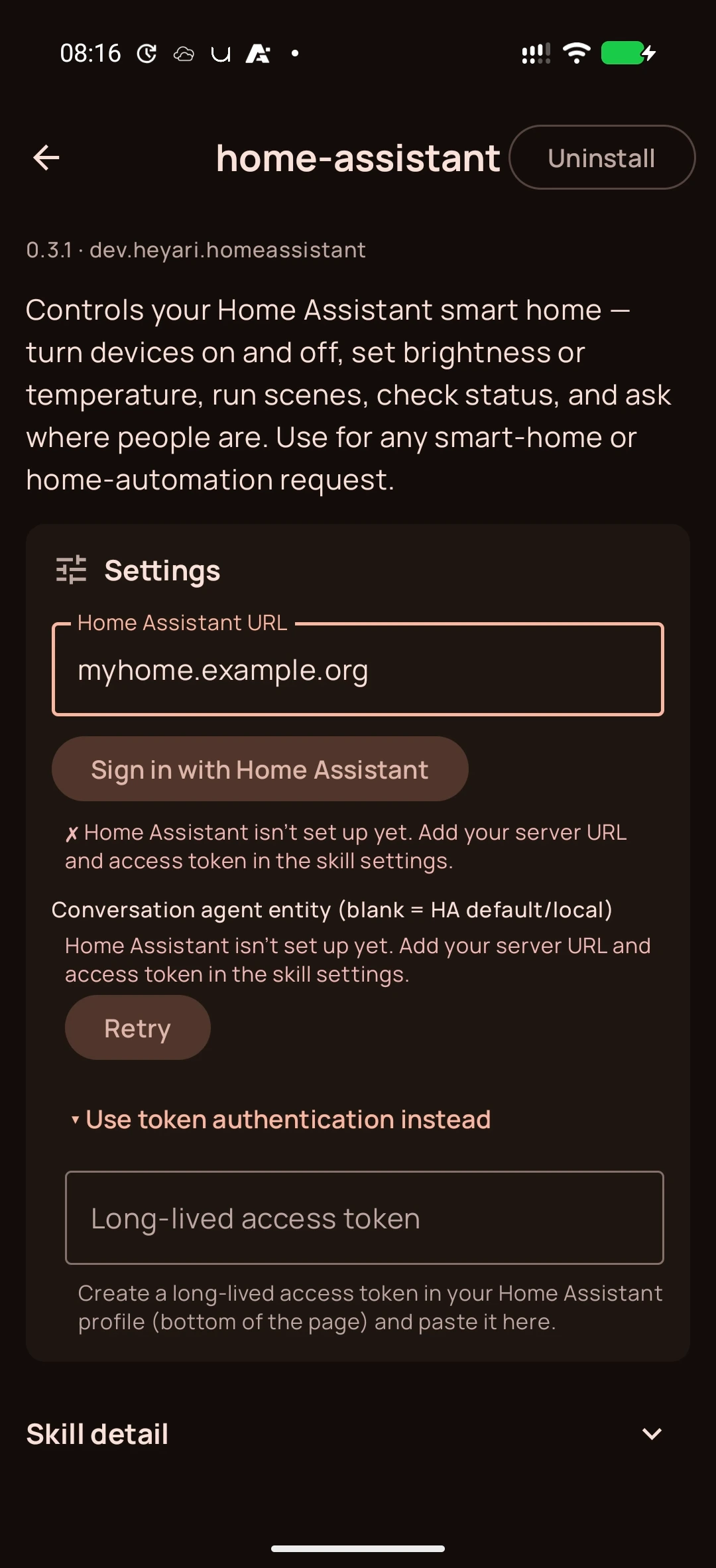 Home Assistant on Android, screenshot 4