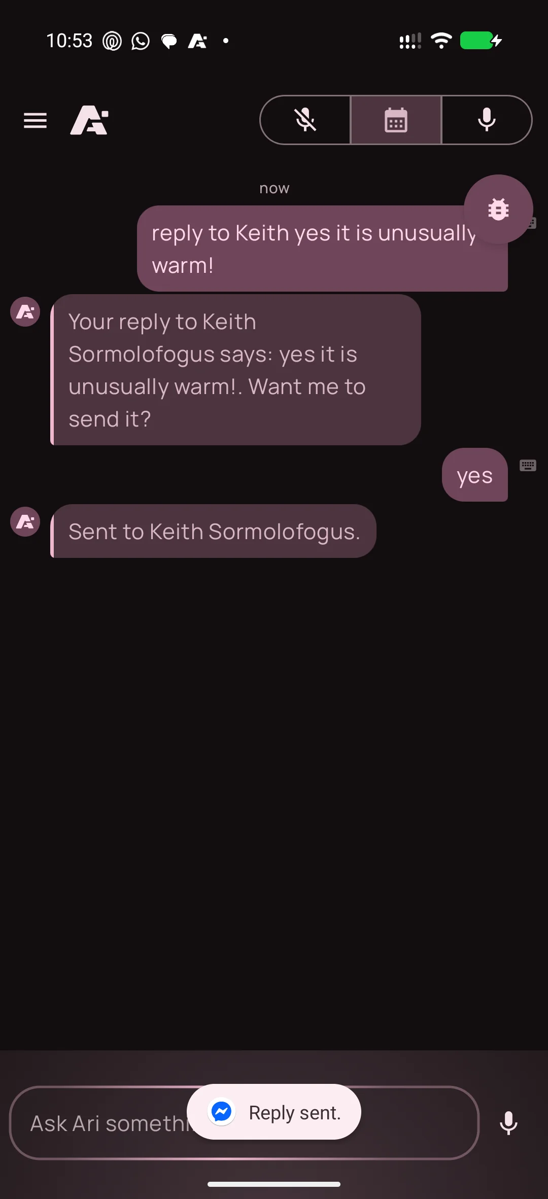 Message on Android, screenshot 2