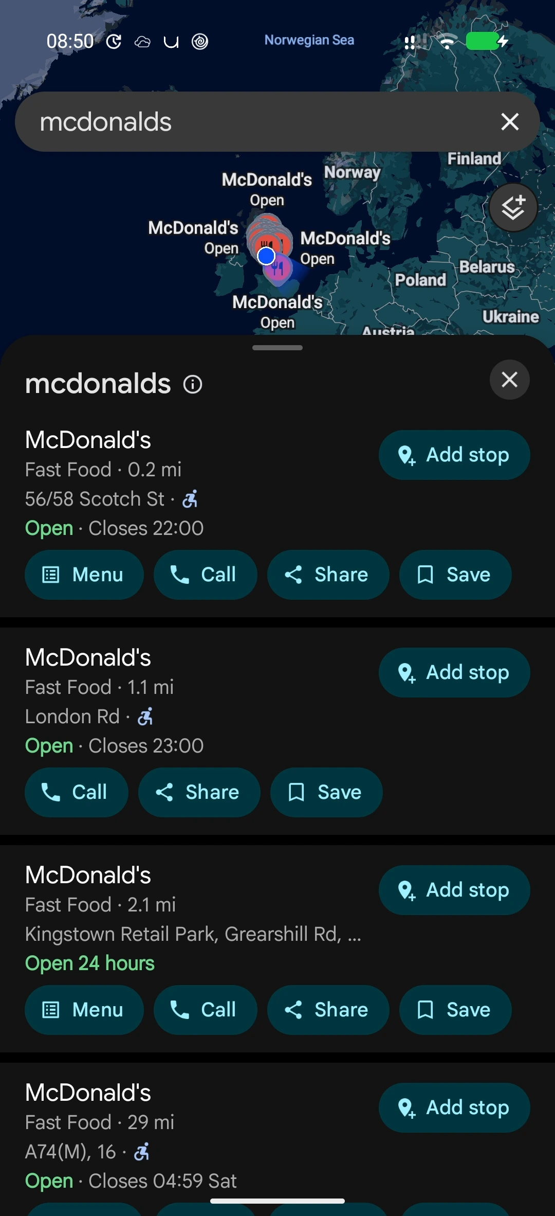 Navigation on Android, screenshot 4